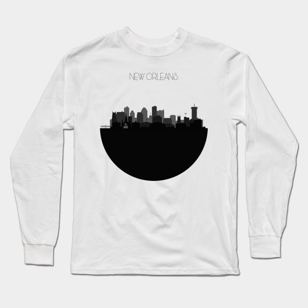 New Orleans Skyline V2 Long Sleeve T-Shirt by inspirowl